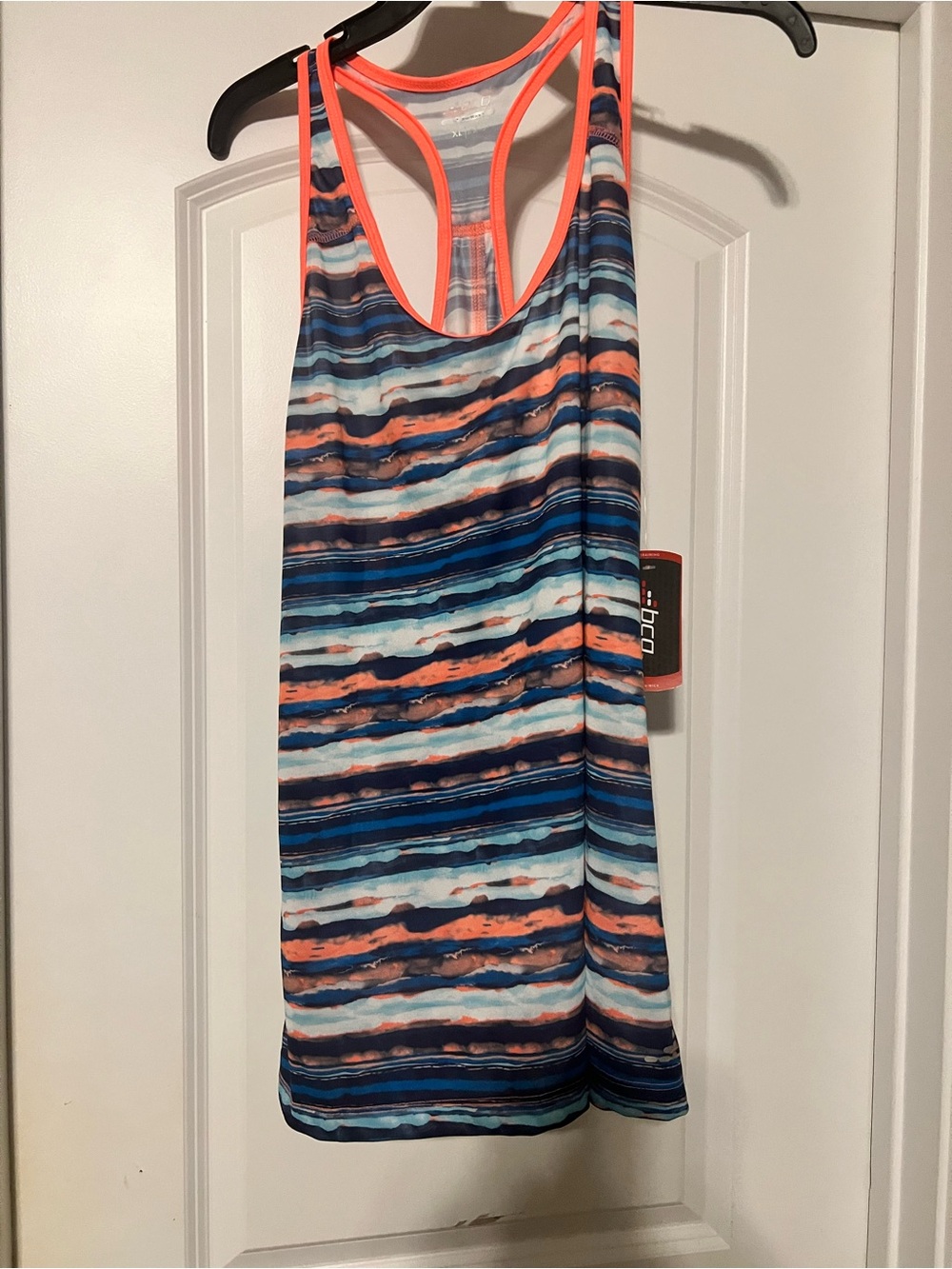 BCG Striped Racerback Tank - Blue & Coral new with tags